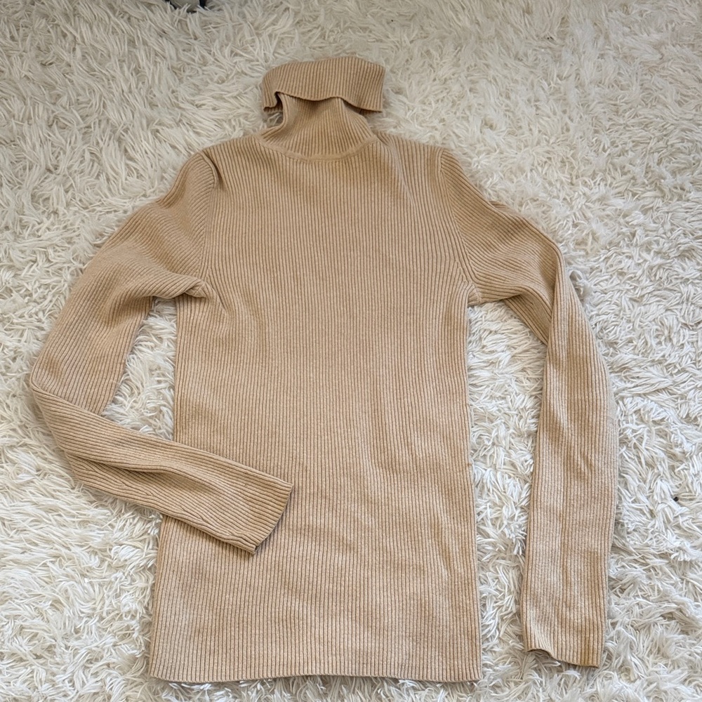 Moda International Beige Turtle Neck Sweater